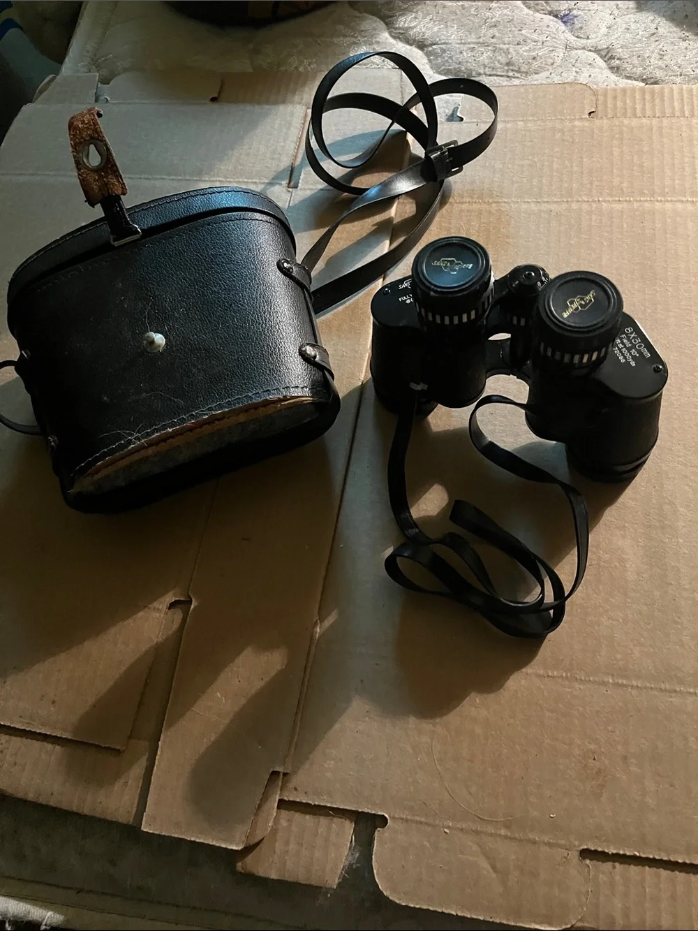 Black Binoculars with Carry Case - Compact Outdoor Optics Sans & Striffe